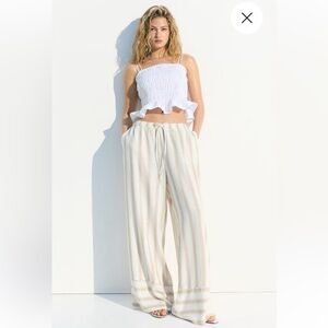 H&M Linen Blend Drawstring Pants
